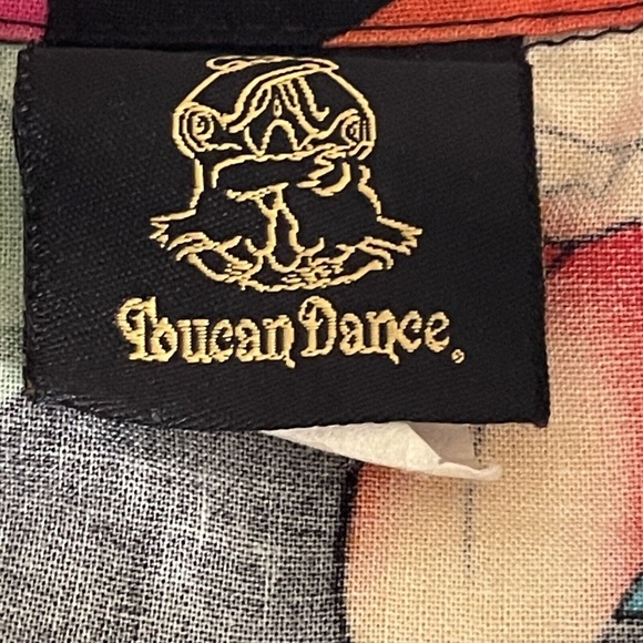 Vtg TOUCAN DANCE Fast Lane Hawaiian Shirt Tropical Bright Mens Medium Sharkys - Picture 7 of 12